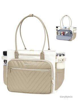 15.6" Laptop Tote Bag Water-Resistant Large Capacity Work Teacher Bag